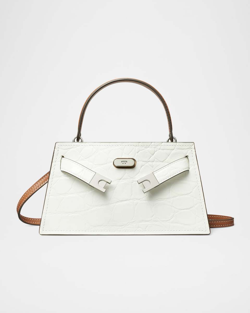 Lee Radziwill Petite Croc-Embossed Top-Handle Bag